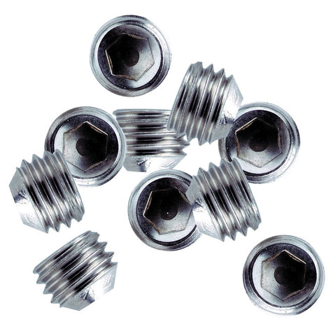 Whitecap ¼"-28 Thread SS Set Screws - 10 Pack