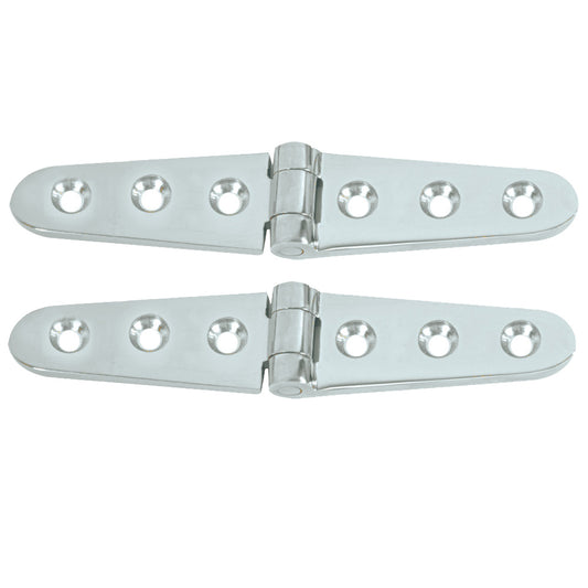 Whitecap Strap Hinge - CP/Brass - 6" x 1-1/8" - Pair