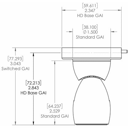 Lumitec GAI2 Warm White Dimming Heavy-Duty Base - Brushed Housing