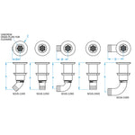 GROCO Deck Scupper 90 Degree 1-1/2" Hose Connection