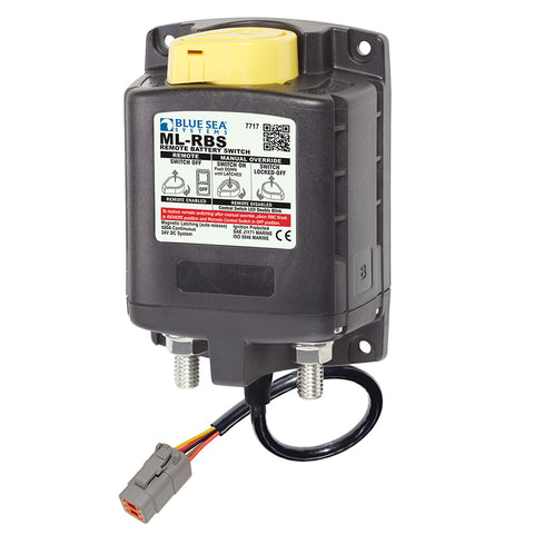 Blue Sea 7717100 ML-RBS Remote Battery Switch with Manual Control Auto Release & Deutsch Connector - 24V