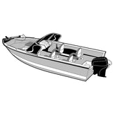 Carver Performance Poly-Guard Wide Series Styled-to-Fit Boat Cover f/18.5' Aluminum V-Hull Boats w/Walk-Thru Windshield - Grey