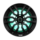 DS18 HYDRO 8" 2-Way Marine Speakers w/RGB LED Lights 375W - Matte Black