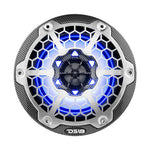 DS18 HYDRO 6.5" 2-Way Marine Speakers w/RGB LED Lights 375W - Black Carbon Fiber