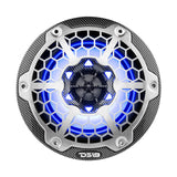 DS18 HYDRO 6.5" 2-Way Marine Speakers w/RGB LED Lights 375W - Black Carbon Fiber