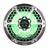 DS18 HYDRO 8" 2-Way Marine Speakers w/RGB LED Lights 450W - Black Carbon Fiber