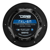 DS18 New Edition HYDRO 6.5" 2-Way Marine Speakers w/RGB LED Lighting 300W - Black