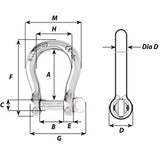 Wichard Self-Locking Bow Shackle - Diameter 12mm - 15/32"