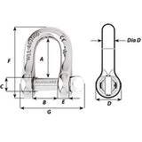 Wichard Captive Pin D Shackle - Diameter 12mm - 15/32"