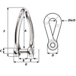 Wichard Captive Pin Twisted Shackle - Diameter 6mm - 1/4"