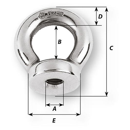 Wichard 3/8 Eye Nut - 13/16" Diameter