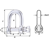 Wichard HR D Shackle - Diameter 15/32"