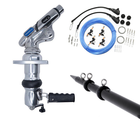Tigress XD Crank Top Mount System - 18' - Black Outriggers Pro Series Double Rigging Kit