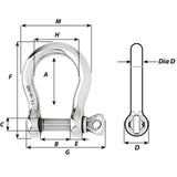 Wichard HR Bow Shackle - 14mm Diameter - 35/64"