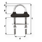 Wichard Black Watertight U-bolt - 5mm Diameter - 13/64" - 60mm Length - 2-23/64"