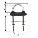 Wichard Black Watertight U-Bolt - 12mm Diameter - 15/32" - 130mm Length - 5-1/8"