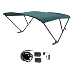 SureShade Battery Powered Bimini - Black Anodized Frame & Green Fabric