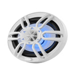 DS18 HYDRO 6 x 9" 2-Way Marine Speakers w/Integrated RGB LED Lights - 375W - White