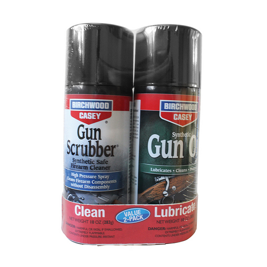 Birchwood Casey Gun Scrubber & Synthetic Gun Oil Aerosol Combo Pack