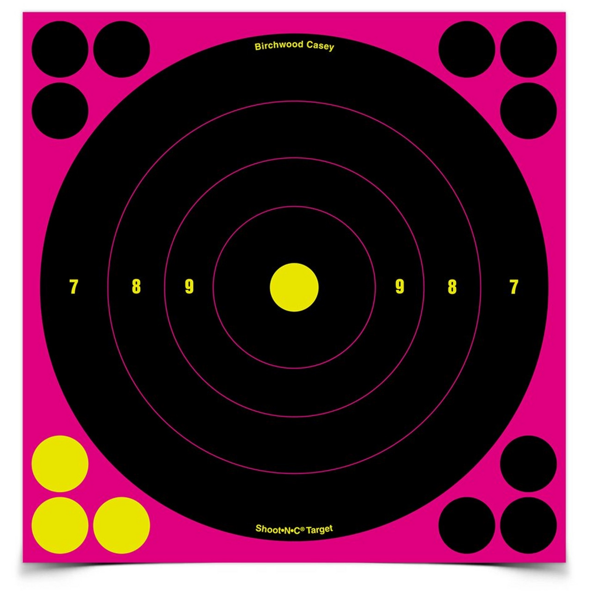 Shoot-n-c 8 Inch Pink Bull's-eye, 6 Targets - 72 Pasters
