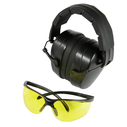 Champion Targets 40626 Passive Hearing Protection Earmuffs W/ Clear Eye Protection Earmuffs, Black/amber