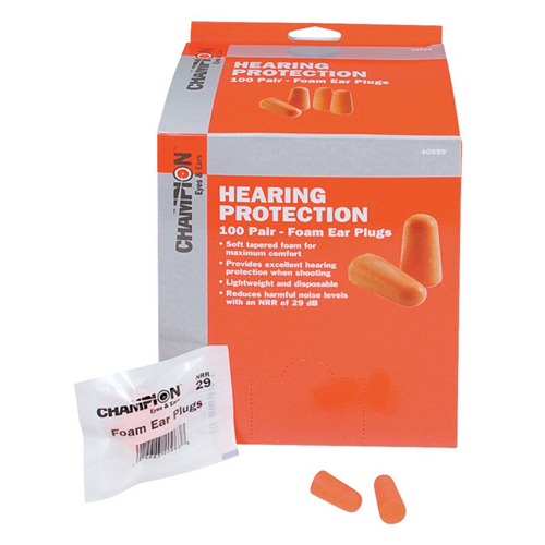 Champion Targets 40959 Foam Earplugs, Orange, 100 Pairs