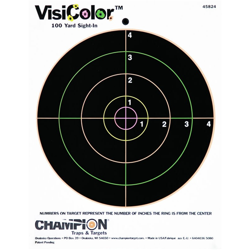Champion Targets 45824 Adhesive Visicolor Targets, 8 Bullseye, 10 Pack