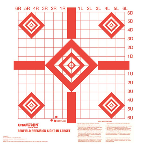 Champion Targets 47387 Redfield Style Precision Sight-in Targets, 100 Pack