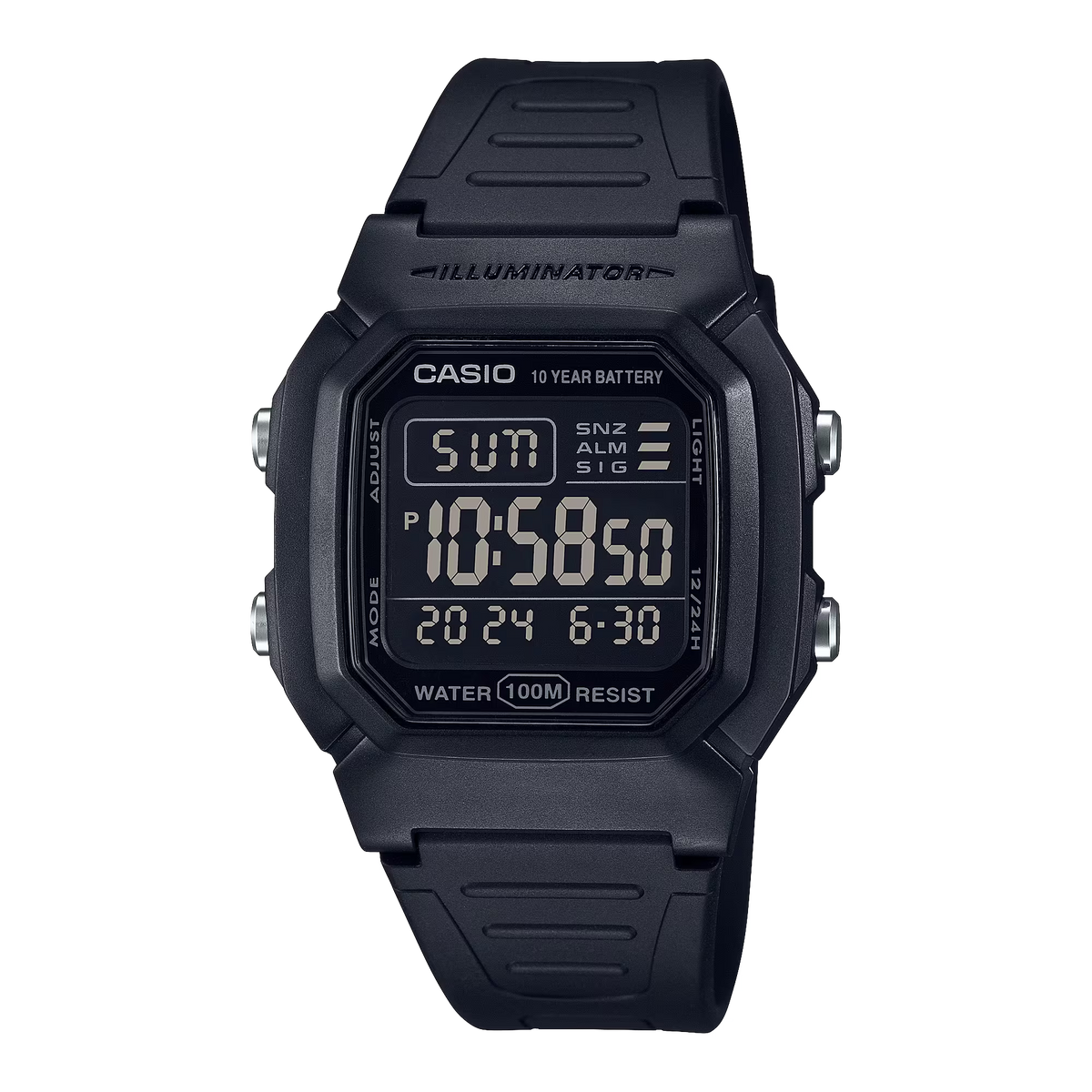 Casio Classic Digital Watch W/ Blackout Dial, Dual Time & 5 Alarms
