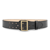 Dutyman 2-1/4" Plain Leather Sam Browne 2-Row Stitch Duty Belt with Gold Buckle