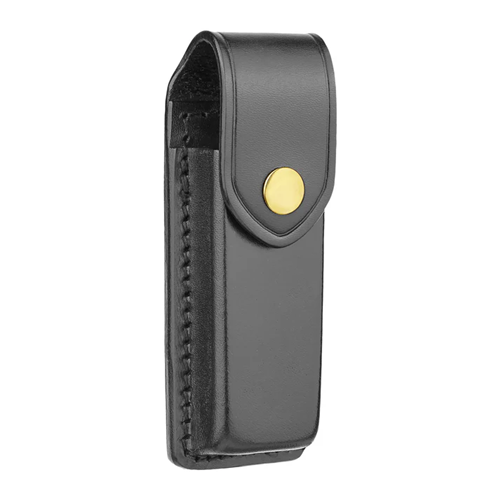 Plain Black Leather Single Magazine Holder For 9mm