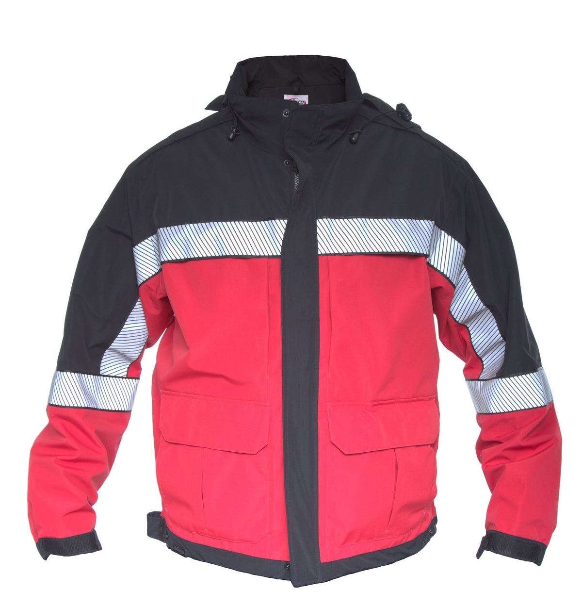 Shield Color Block Duty Jacket-red/navy