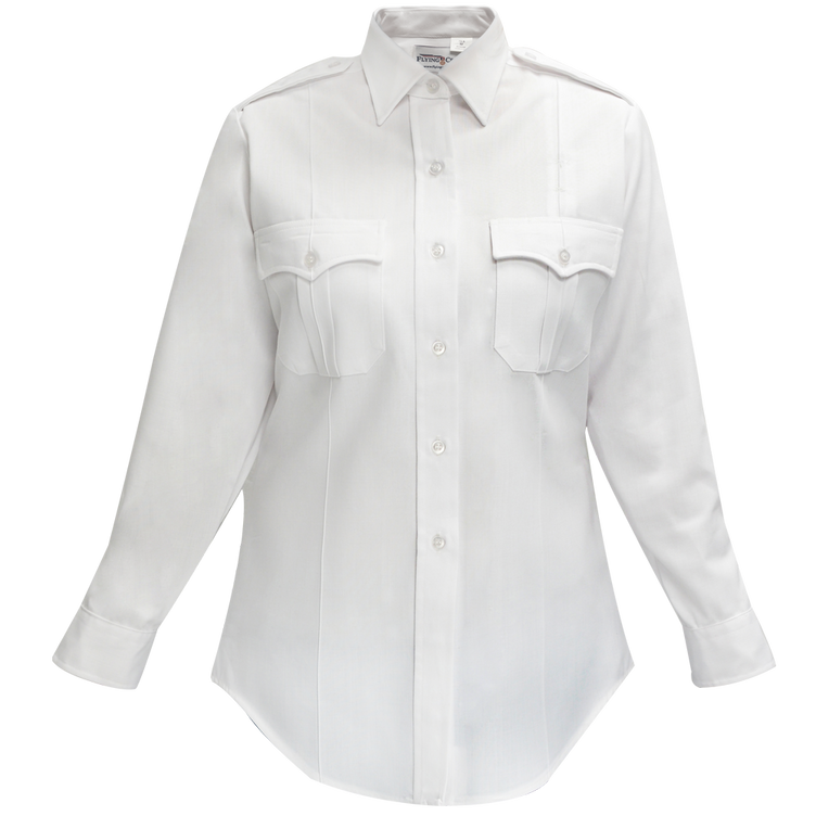 Duro Poplin Women's Long Sleeve Shirt W/ Sewn-in Creases