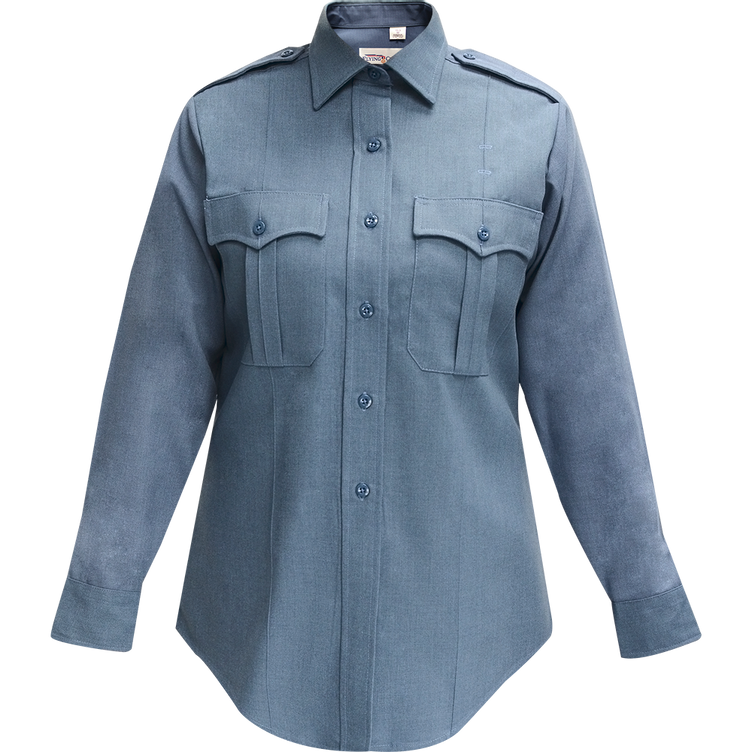 Duro Poplin Women's Long Sleeve Shirt W/ Sewn-in Creases