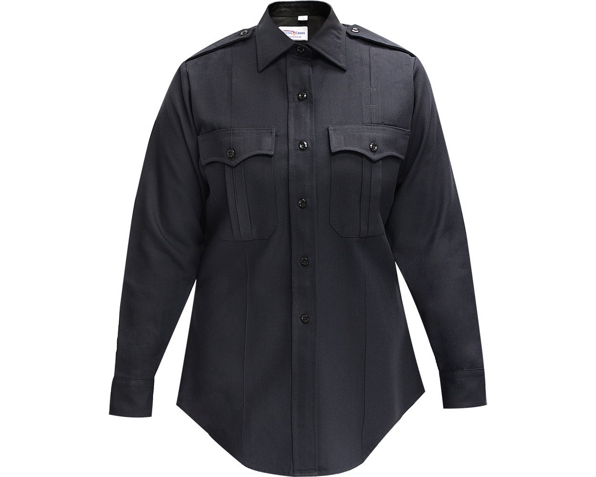Duro Poplin Women's Long Sleeve Shirt W/ Sewn-in Creases