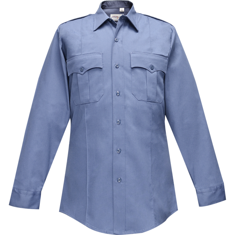 Flying Cross Duro Poplin Long Sleeve Shirt w/ Sewn-In Creases