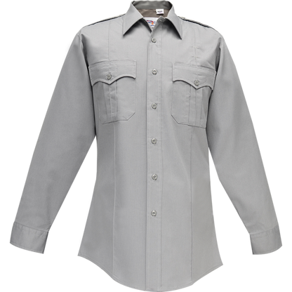 Flying Cross Duro Poplin Long Sleeve Shirt w/ Sewn-In Creases