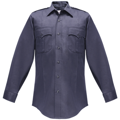 Flying Cross Duro Poplin Long Sleeve Shirt w/ Sewn-In Creases