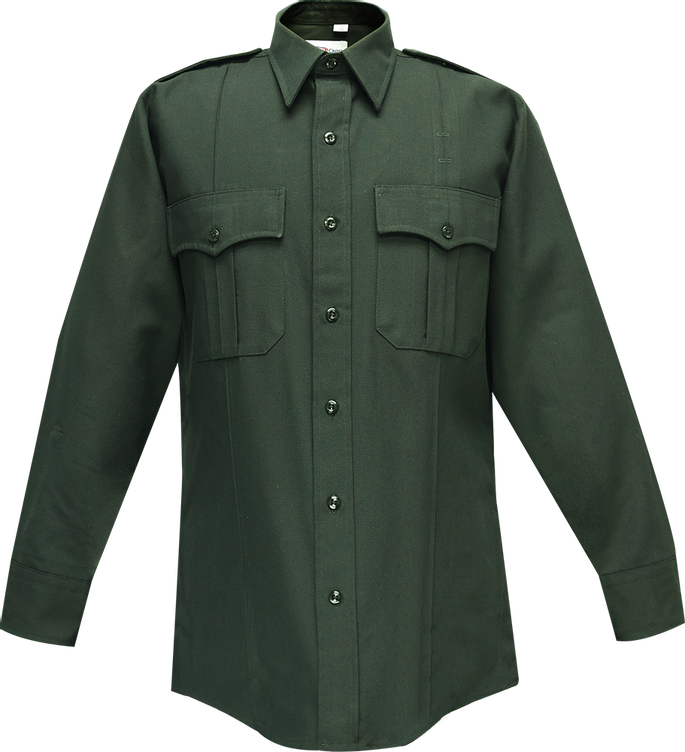 Command Long Sleeve Shirt w/ Zipper & Traditional Collar - Spruce Green