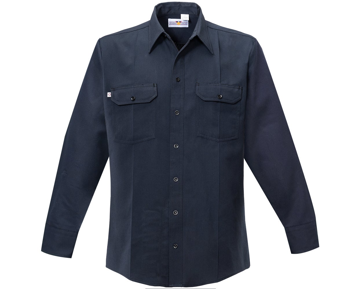 Cross Fire-Retardant Button-Front Long Sleeve Woven Shirt - LAPD Navy