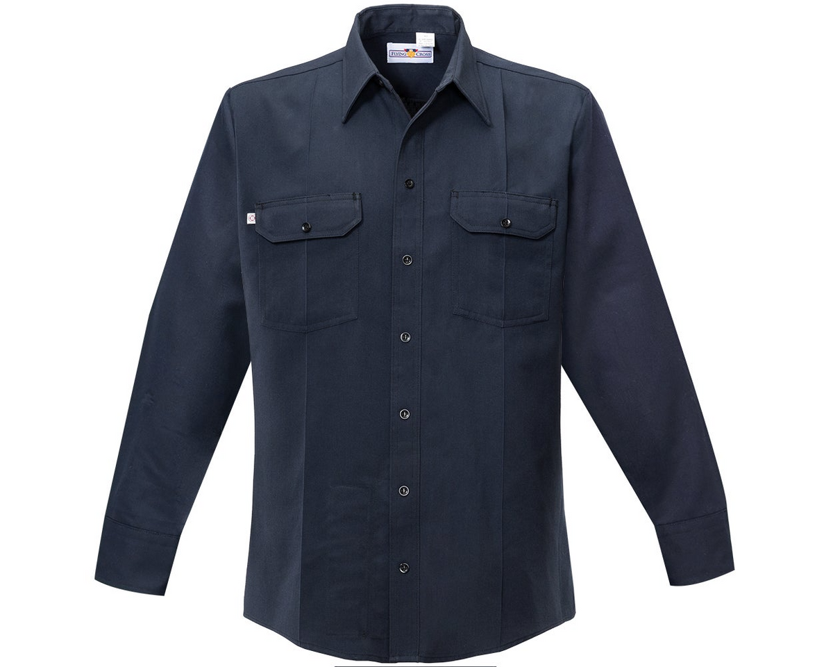 Cross Fire-retardant Button-front Long Sleeve Woven Shirt - Lapd Navy