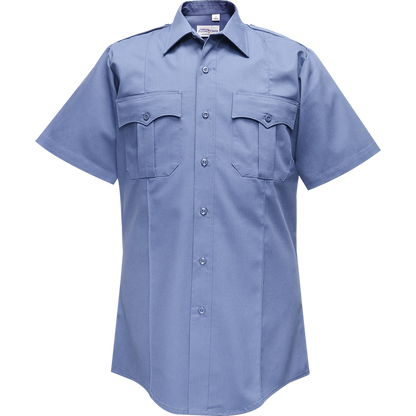 Flying Cross Duro Poplin Short Sleeve Shirt w/ Sewn-In Creases