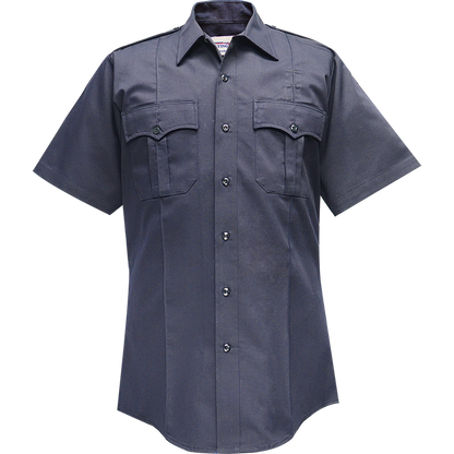 Flying Cross Duro Poplin Short Sleeve Shirt w/ Sewn-In Creases