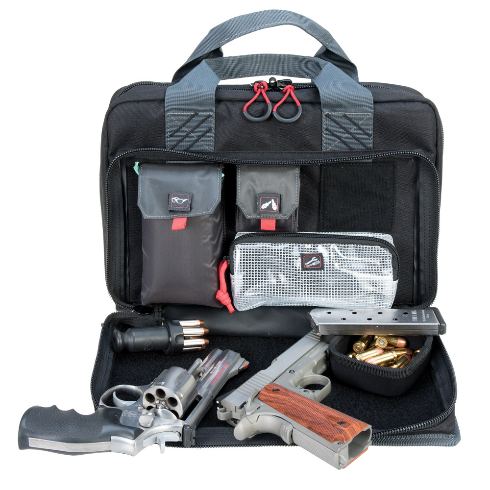 Quad Pistol Range Bag w/ Mag Storage & Dump Cup