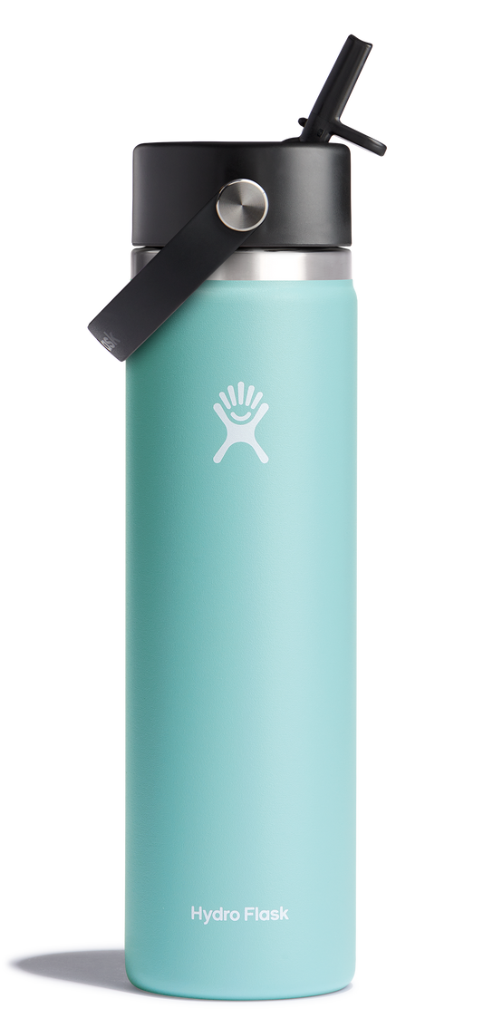 Wide Mouth Insulated Water Bottle W/ Flex Straw Cap