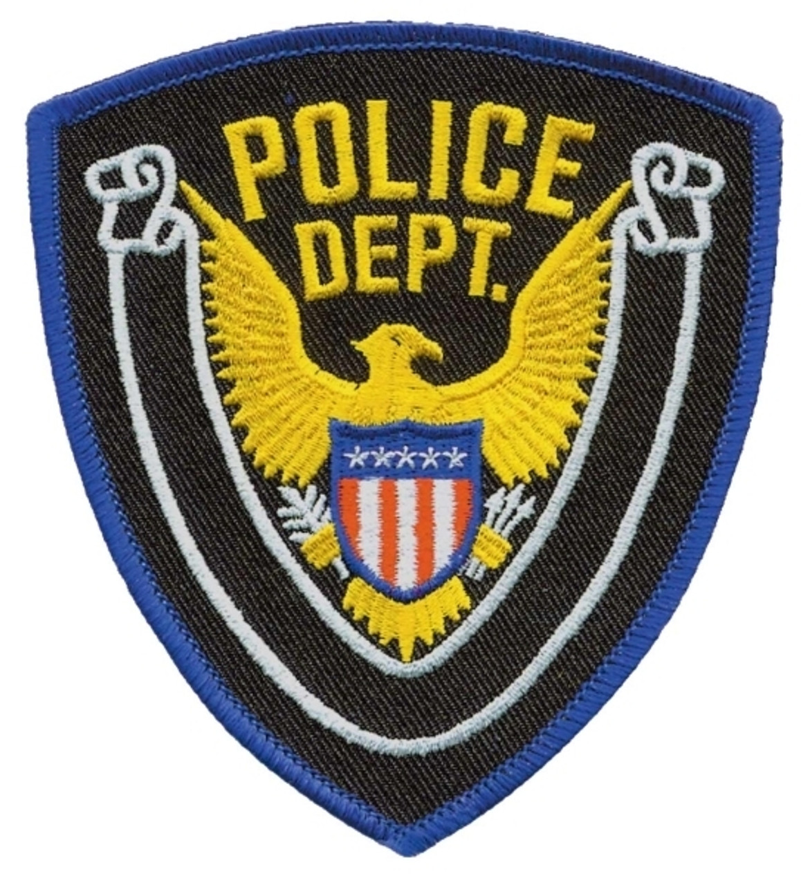 Police Dept Eagle W/ Blank Scroll - Royal Blue/midnight - 4''x4.375''