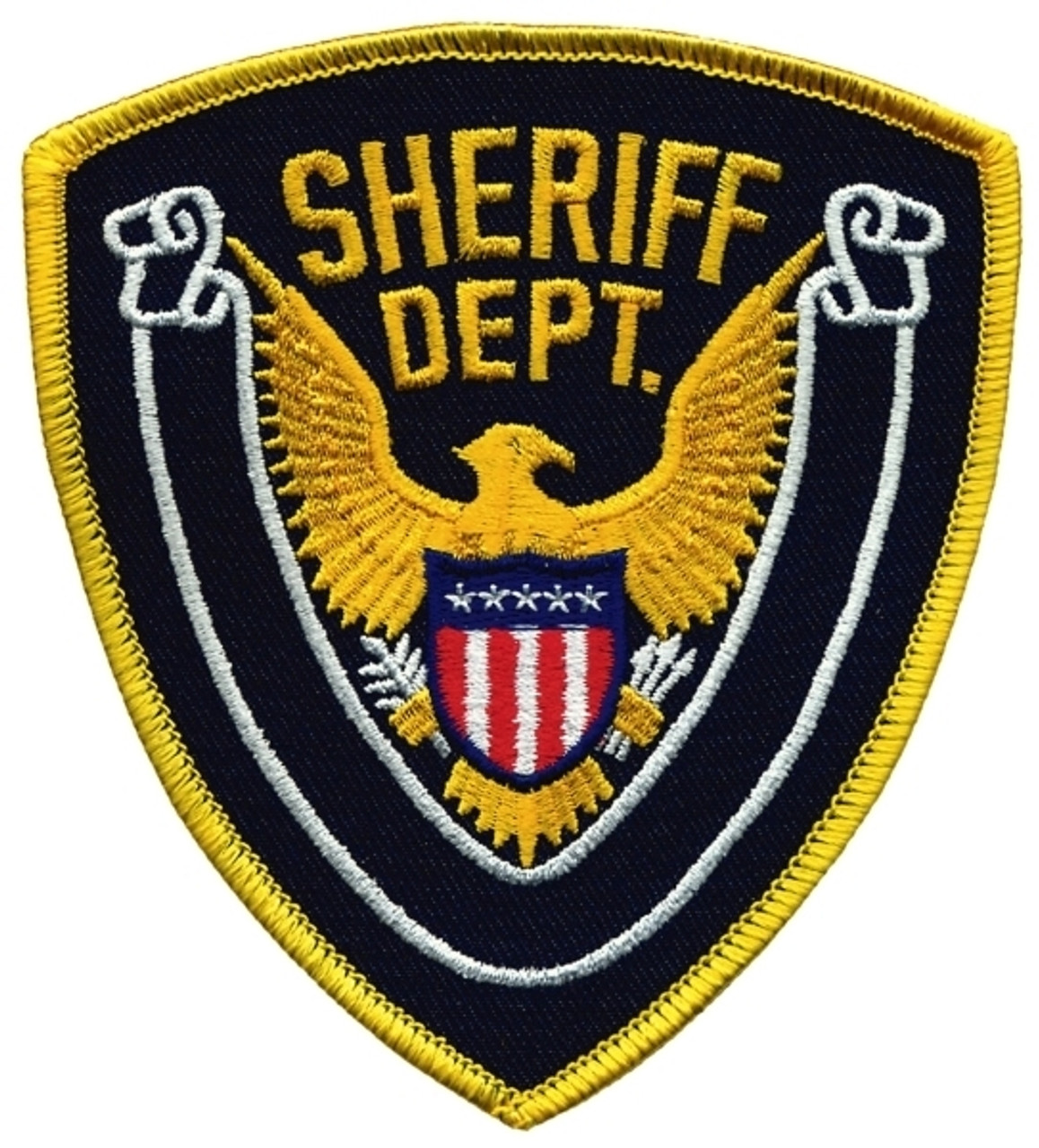Sheriff Dept Eagle W/ Blank Scroll - Gold/navy - 4''x4.375''