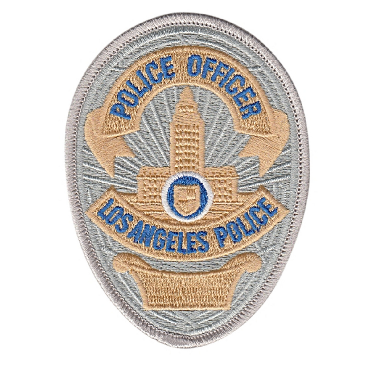 Lapd Officer Badge Patch 2 11/16''x3 5/8'' - Pair