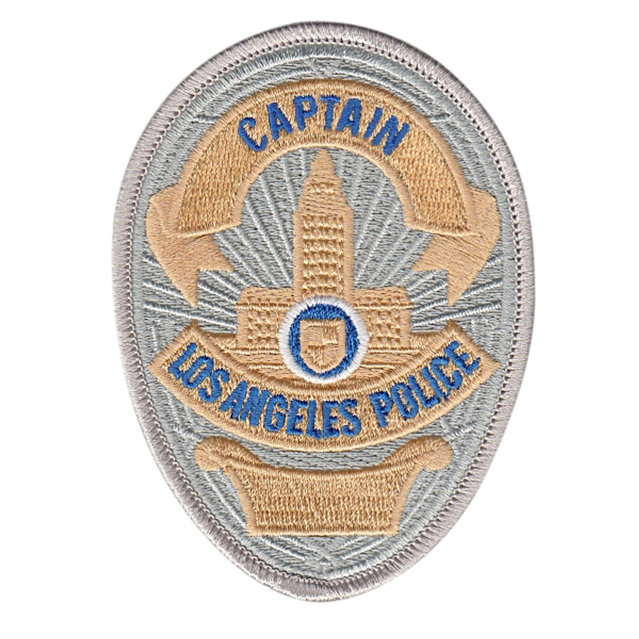 Lapd Captain Badge Patch 2 11/16''x3 5/8'' - Pair