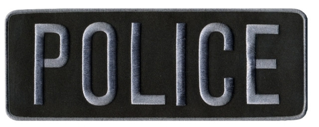Police Back Patch - Gray/black - 11''x4''